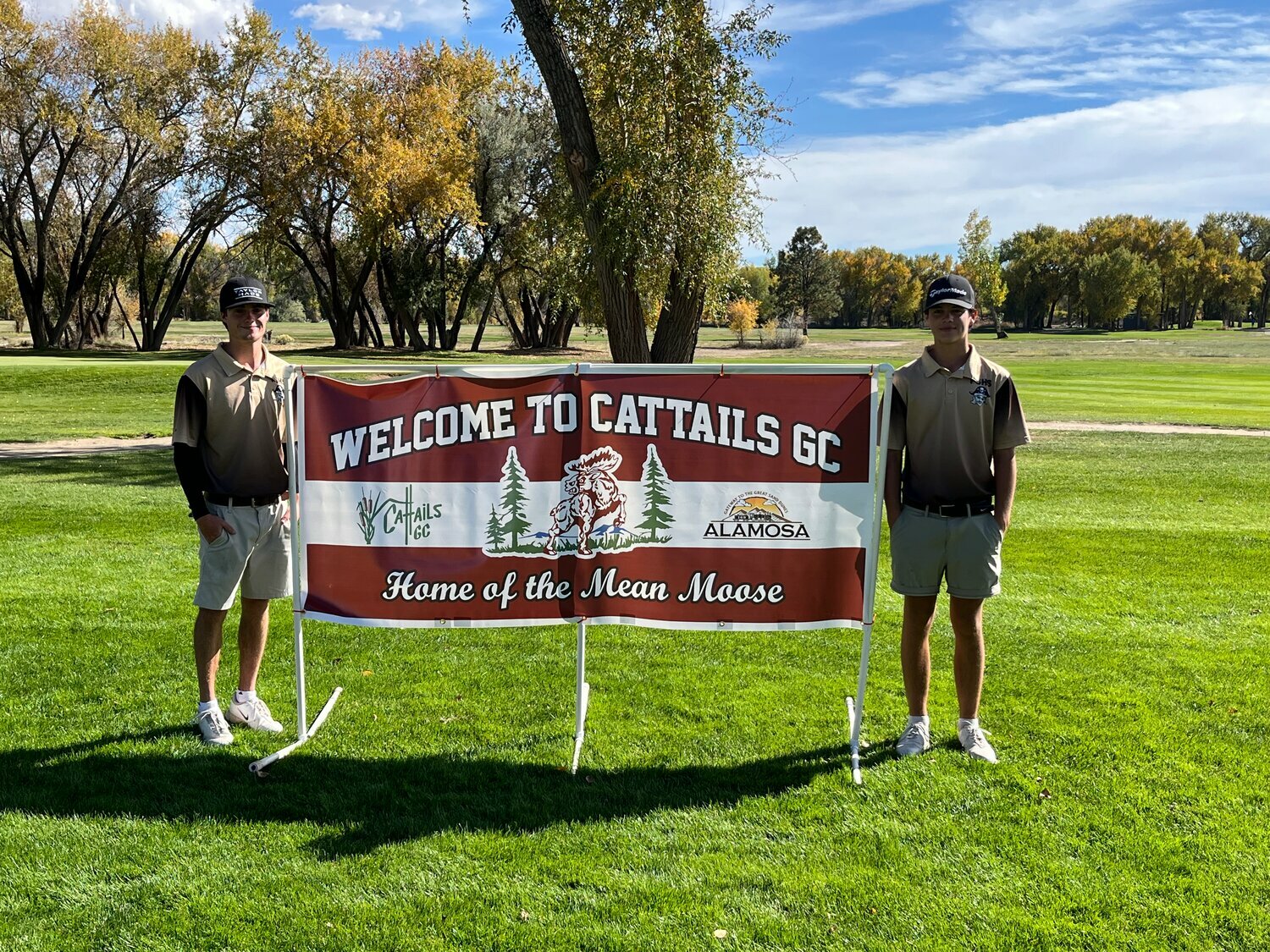 Pirates Tyler Dimond and Chatwin Pickering pose for a photo at this week&rsquo;s state tournament, where they tied for 38th.