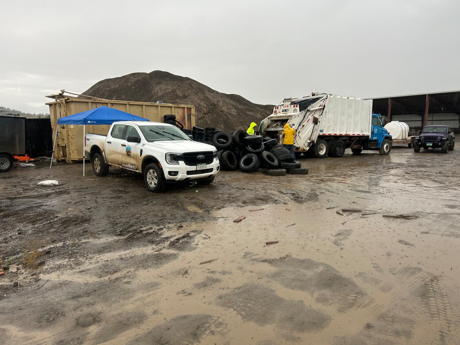 Despite the rainy weather, Archuleta County collected nearly 1,200 at a recent tire collection event.