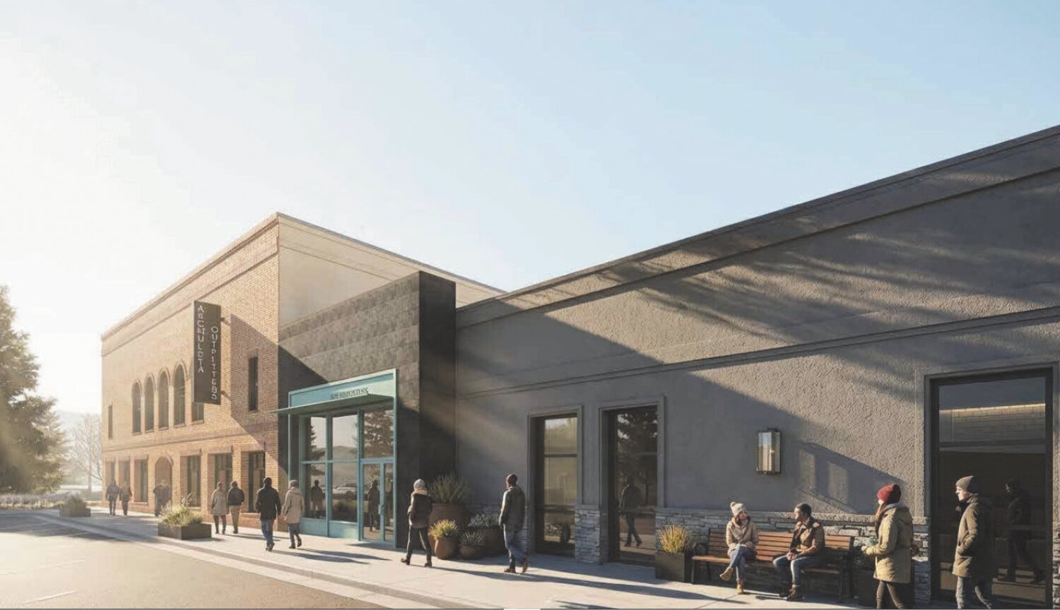 A rendering shows the proposed renovation design for the building at 449 San Juan St., which formerly served as the Archuleta County Courthouse.