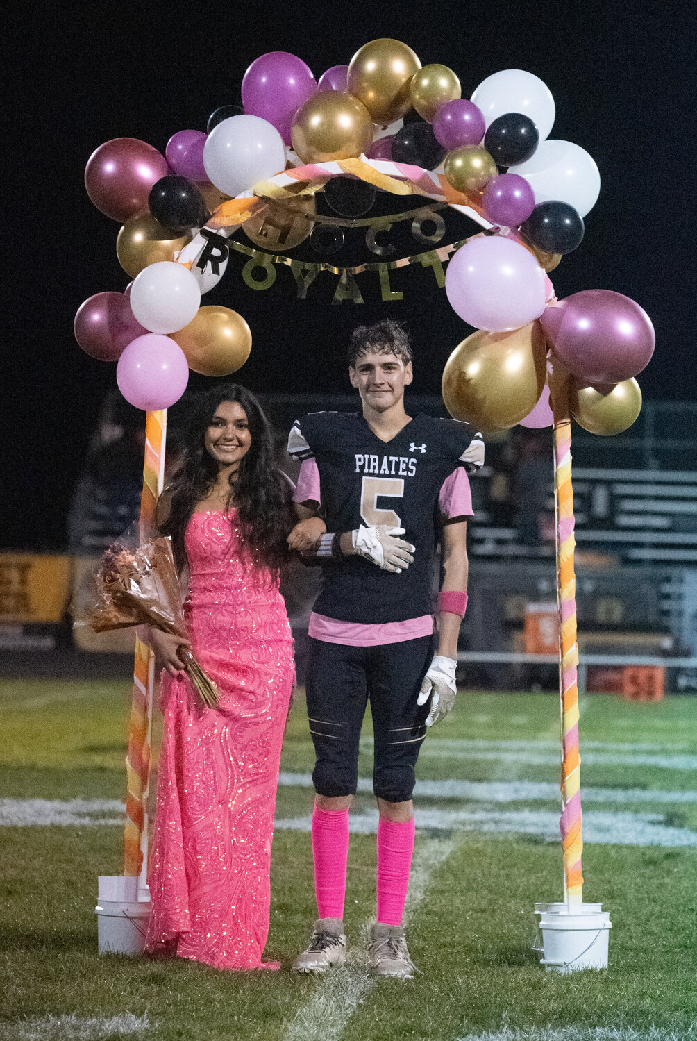 Pagosa Springs High School celebrates homecoming at the school&rsquo;s traditional homecoming football game &mdash; a victory for the Pirates. Homecoming festivities included introductions of the homecoming court: freshmen Xavier Lyman and Kyleah Coss; sophomores Chatwin Pickering and Ahrianna Martinez; juniors Hawkin Kafke and Darria Fiorenza; and seniors Devin Gonzalez (king) and Makaela Denton (queen), Gustav Fjeldheim and Sophie Martinez, and Braylon Landry and Teyann Quezada.