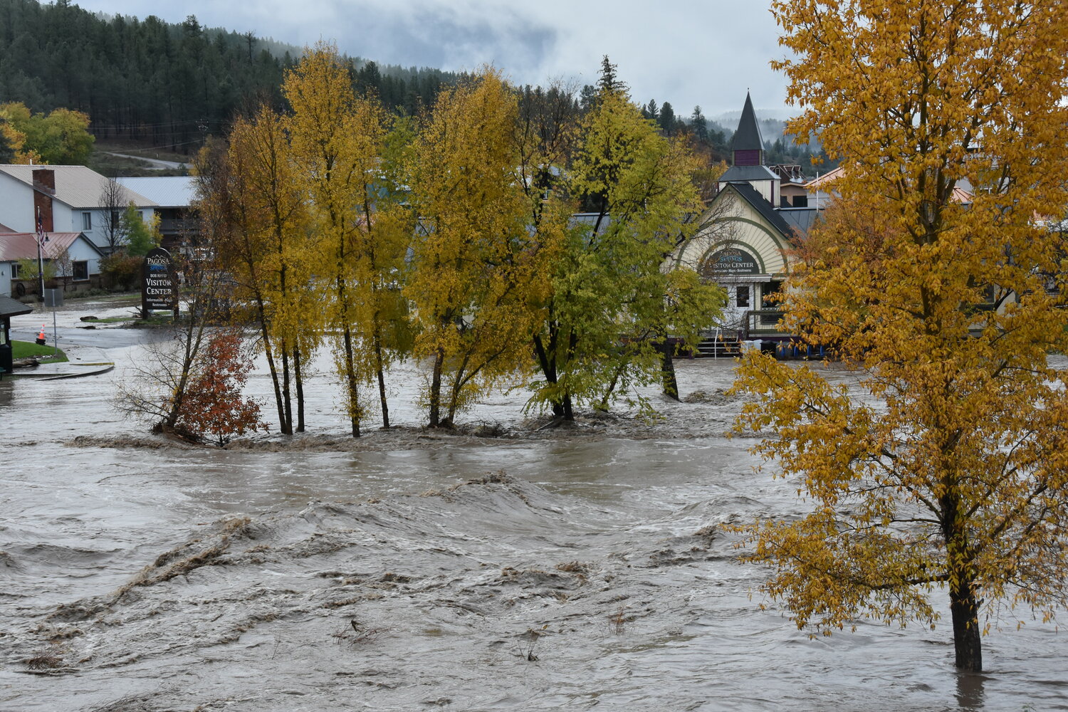 Heavy rains and increased levels in rivers and streams on Oct. 23 led to widespread damage. The San Juan River reached its second-highest level on record.