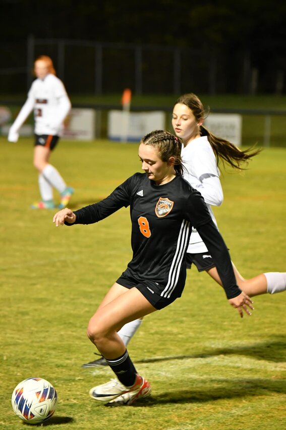 Lexi Comstock (8) scored Cascade's 4th goal against Richland