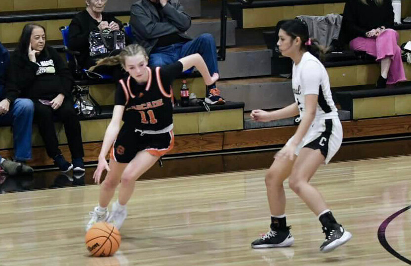 Lizzie Keele (11) looks to drive to the basket at Central Magnet. She finished with eight points in Monday's loss.