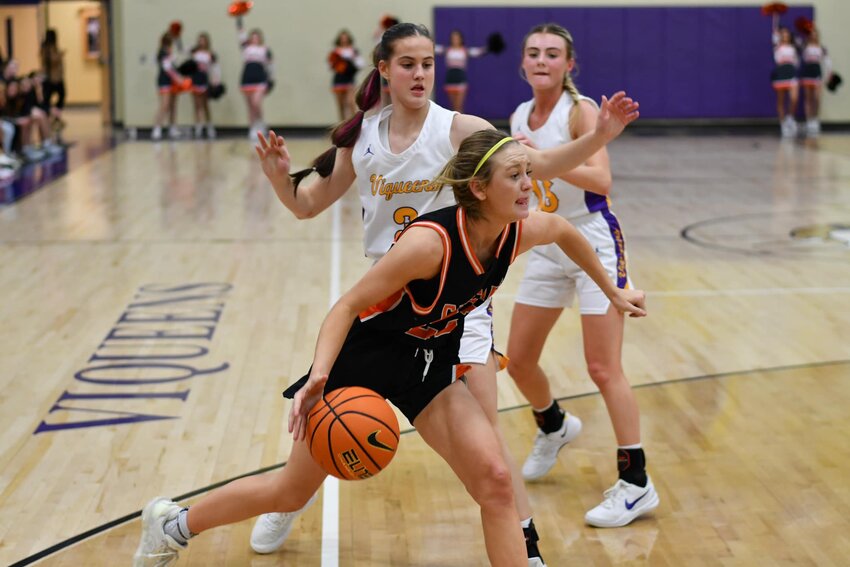 Kaegan Young (22) leads the Lady Champions in scoring this season, averaging 12 PPG.