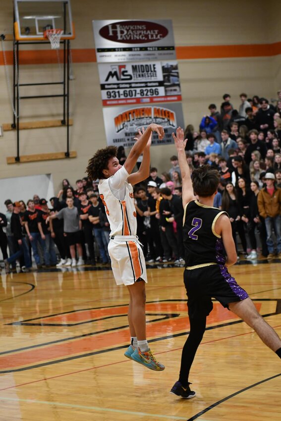 Kaleb Kelso (5) leads Cascade in scoring on the season with 15 PPG. He is averaging 19.3 PPG, 7.7 RPG, and 2.3 SPG while shooting 44% from downtown on six made threes per game over the last three games for the Champions.