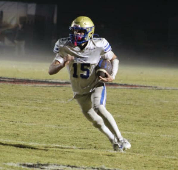 Stephen Bobo (15) looks to return the Golden Eagles to the playoffs in 2025 as a returning junior.
