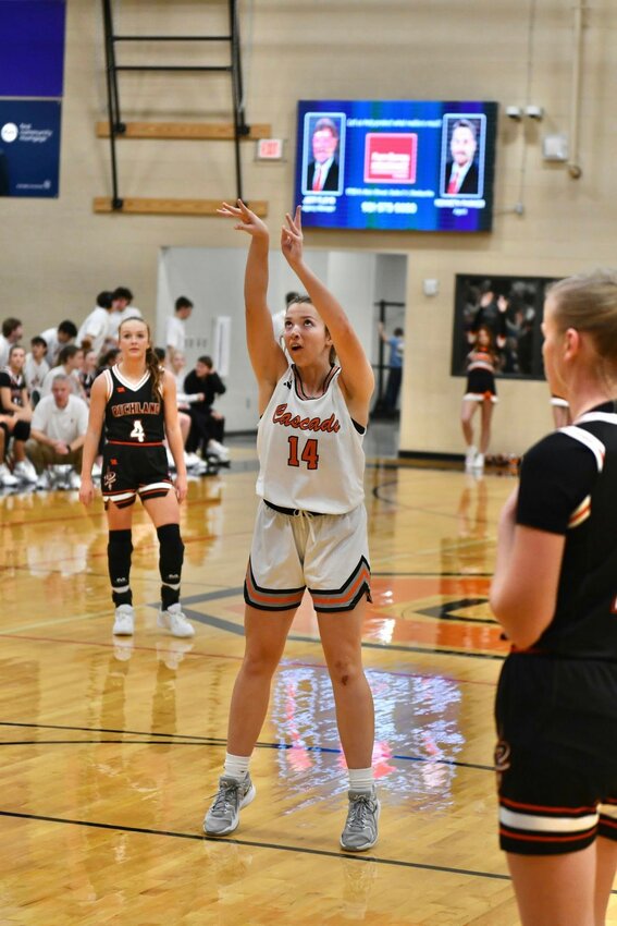 Makenzie Fisher (14) scored five key points off the bench - including a three-pointer - in the final two minutes of the third quarter to ensure the Lady Champs held a 6-point lead heading into the final frame in Tuesday's win.