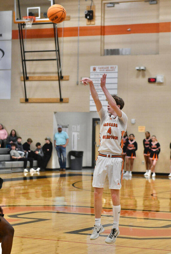 Tristin Billings (4) connects on three of his 14 points in Friday's win over Fayetteville City.