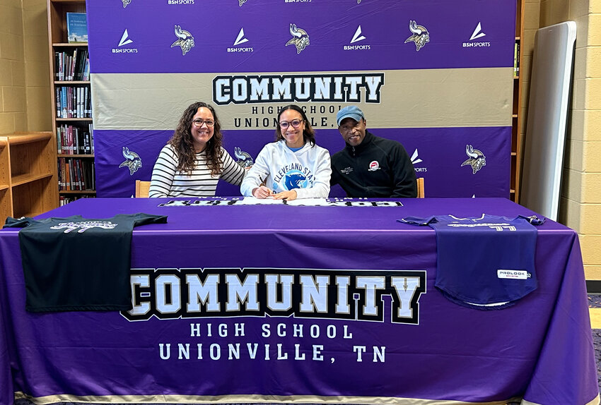 Abby Murrill signs her letter of intent to continue her career at Cleveland State.