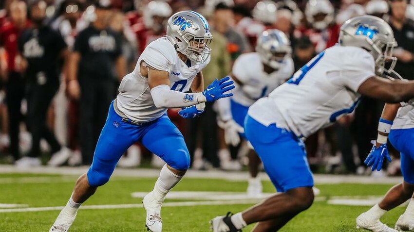 Devyn Curtis (8) has 124 career tackles at MTSU.
