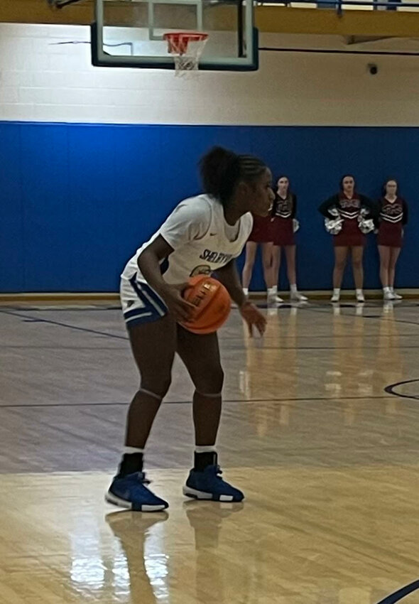 Lanaya Young (24) sets up the offense against Tullahoma. She scored a game-high 22 points on Tuesday night to help lead the Eaglettes' comeback.