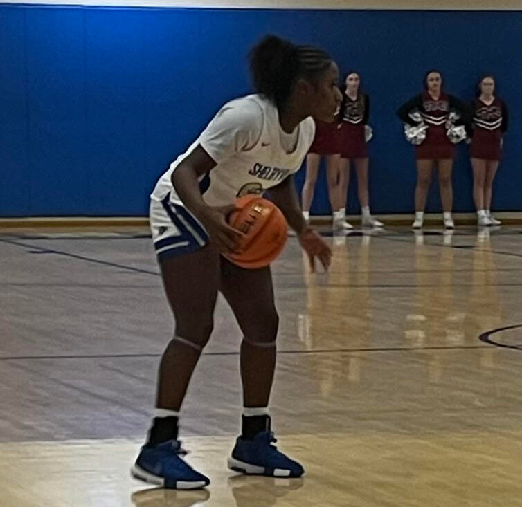 Lanaya Young (24) scored the 1,000th point of her career en route to a 31-point night in the Eaglettes' road District 9-AAAA win at Columbia Central on Tuesday.