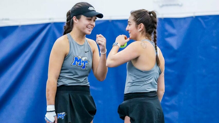 Cassidy Matia (left) and Ilaria Sposetti (right) were named the CUSA Doubles Team of the Week following a pair of wins against Murray State and Belmont.
