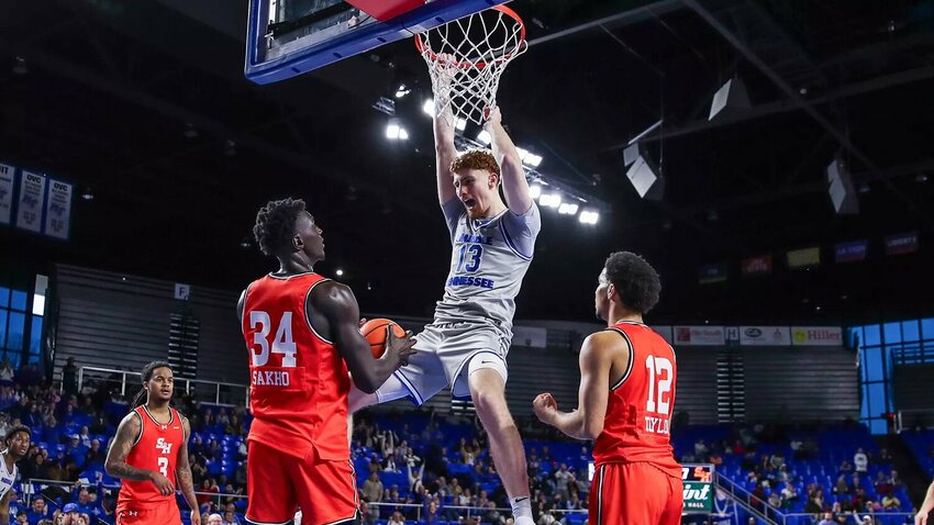 Chris Loofe (13) scored nine points in MTSU's win over Sam Houston on Saturday.