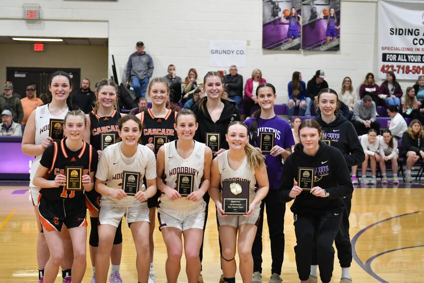 (From left to right, top to bottom) Liv Prater, Sophie Ray, Keagan Young, Alyssa White, Anna Haskins, Kasadee Crabtree, Lizzie Keele, Jaylynn Taylor, Addie King, Abi Alexander, and Kallie Parson were all named to the District 9-AA All Tournament Team on Saturday.