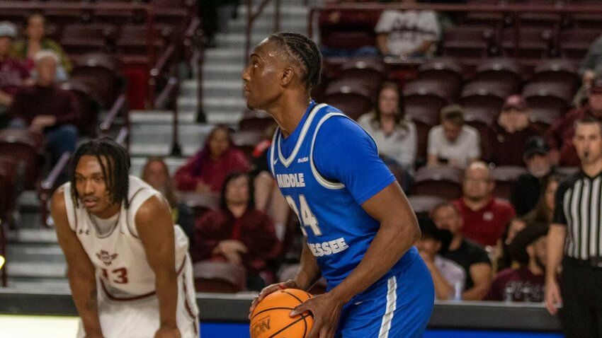 Cam Weston (24) scored a team-high 30 points in MTSU's road win on Thursday night.