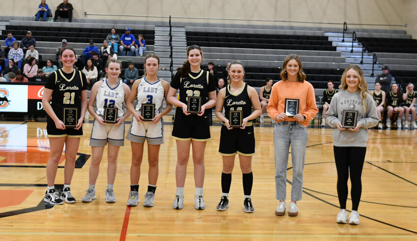(Left to right): Ally Weathers, Lauren Howell, Ella Busby, Sophie Weathers, Libby Sanders, Kaegan Young, and Abi Alexander were named to the Region 5-AA All-Tournament Team on Wednesday.