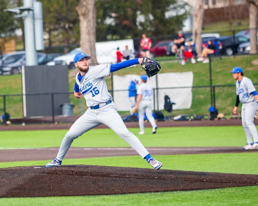 Landen Burch (16) came on in relief of Collin Kerrigan, pitching the second inning and giving up a pair of earned runs on four hits.