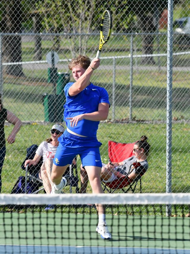 Justin Spence (pictured) went 2-0 against Franklin County on Friday, winning his doubles match with Ian Johnson, 8-5, and winning his singles match with relative ease, 8-3.