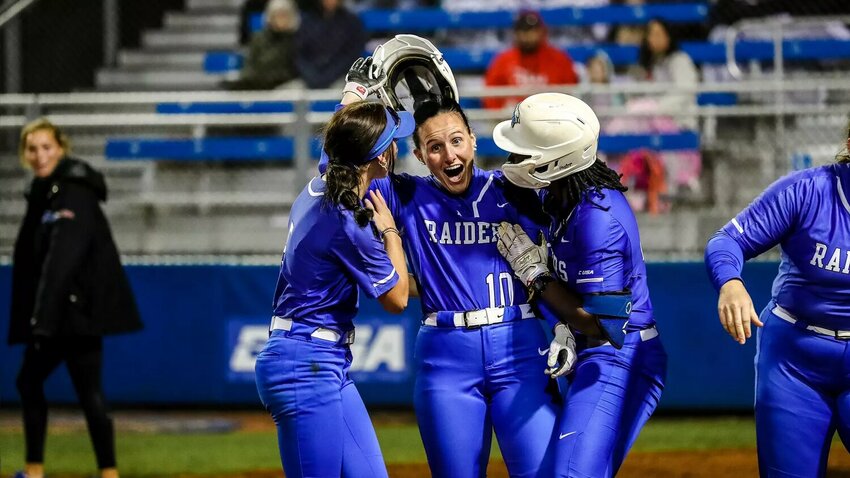 Mary Martinez (10) became the unlikely hero in game one against WKU after crushing a no-doubt go-ahead solo home run in just her third at-bat of the season in the bottom of the sixth inning on Friday night.
