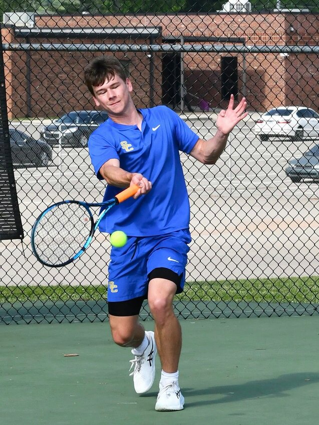 Henry Stone (pictured) got the Golden Eagles off to a hot start with an 8-2 win over Jackson Porter on Court One in the District 8-AA Semifinals at Lincoln County on Tuesday.