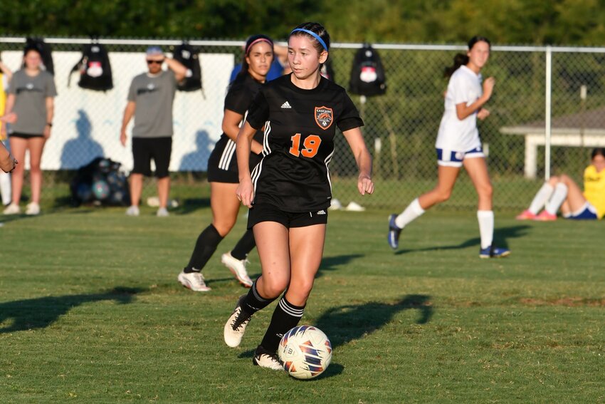 Junior midfielder, Brinlee Collet (19), netted a brace in the Lady Champs big win against Chapel Hill to open District 9-A play on Thursday.