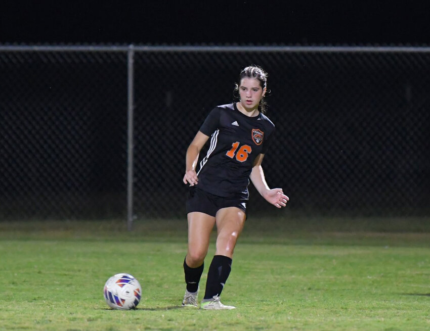 Claire Smithson (16) poked home her second goal of the year to open the scoring in Tuesday's blowout win against Huntland. She also tallied an assist.