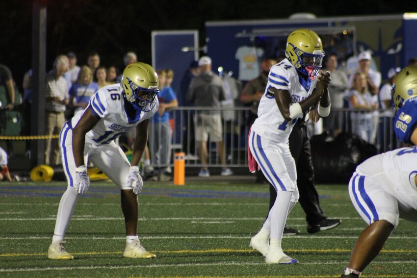 Freshman Cyonn Rucker (14) and Sophomore Torrion Mathis (16) combined for 167 of the 186 total yards offensively in their first career offensive starts in the loss at Brentwood on Friday night.