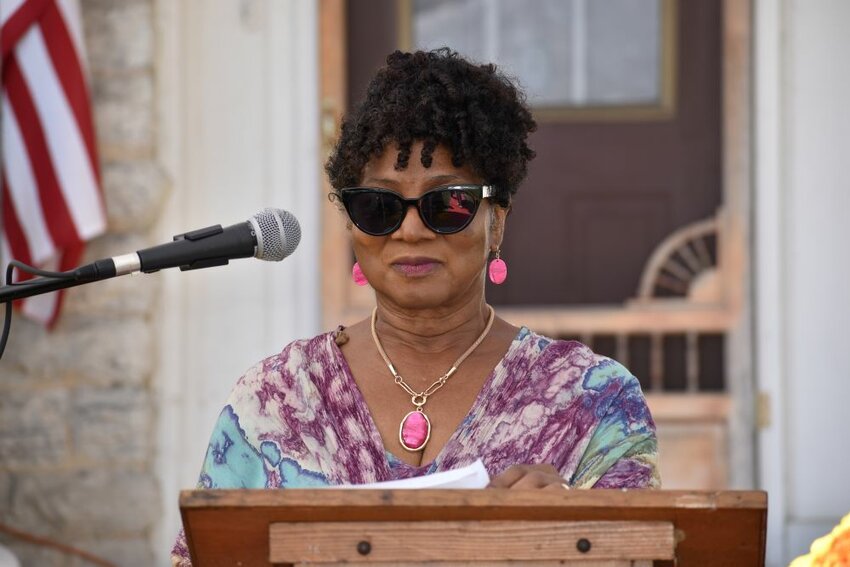 Rosie Biggs speaks during last Saturday's Ancestry Day at the Gilliland Resource Center, Inc.