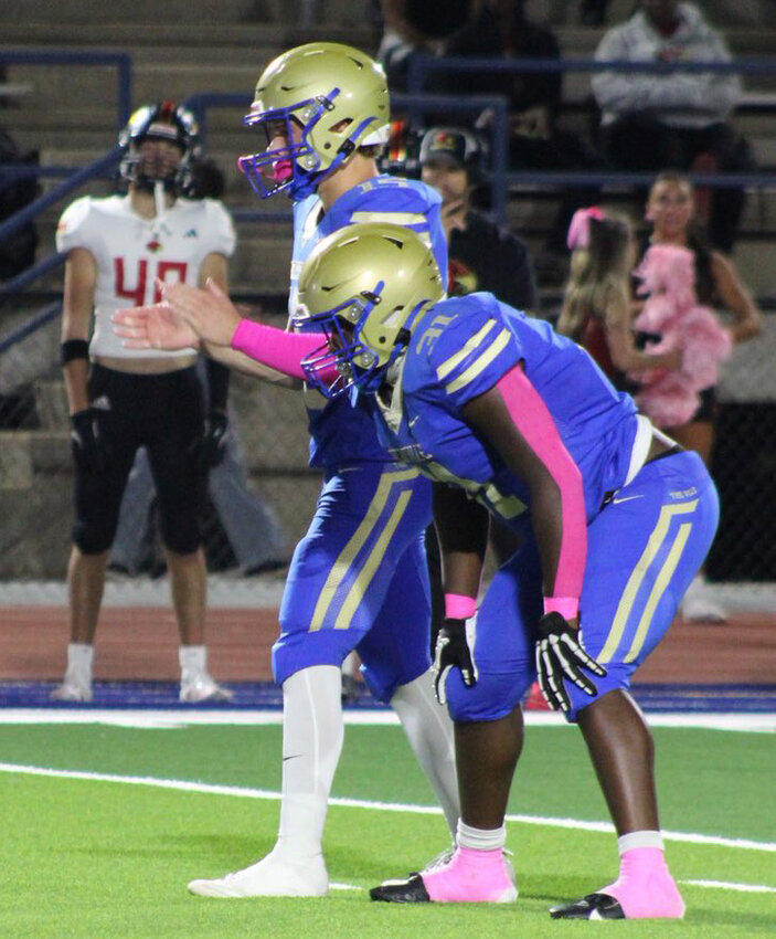 Shlebyville's Robert Bailey (31) was named as the 2025 Region 6-6A Offensive Player of the Year on Monday. Stephen Bobo (15) was also named to the All-Region Team.