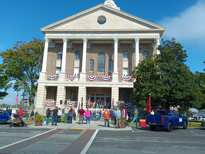Veterans honored with special program before parade last Saturday.