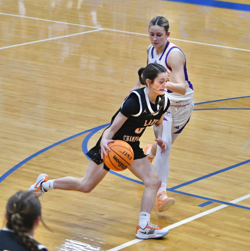 Cascade's Caroline Parker (5) led all scorers with 15 points in Friday's win over Chapel Hill. Parker pulled down a team-high seven rebounds to go along with a pair of steals in the Lady Champions' 43-29 road win.