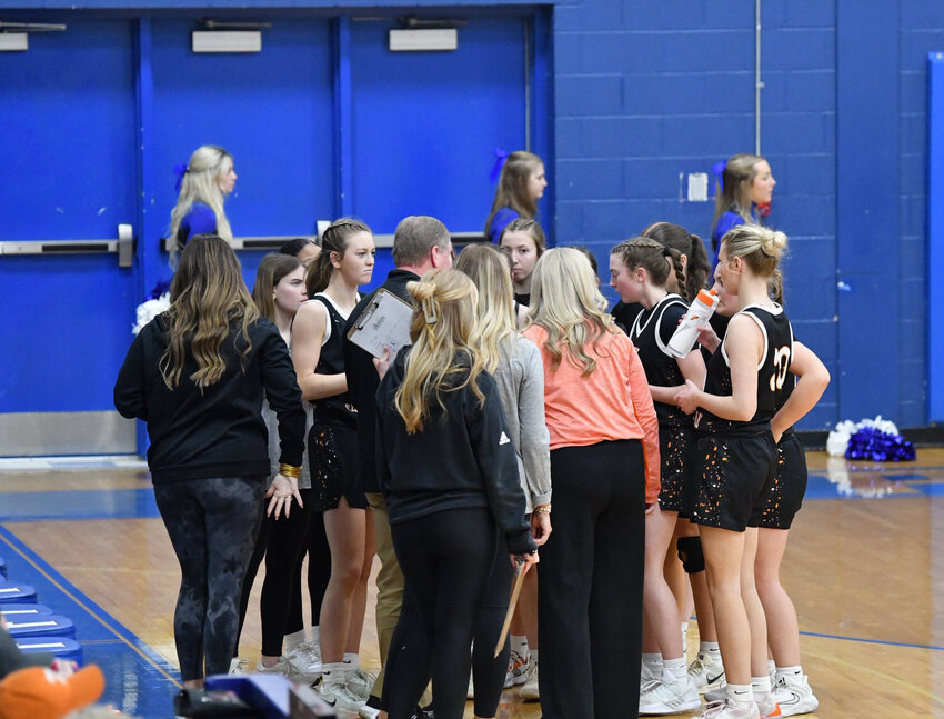 No 9. Cascade huddles during a timeout in Friday's win over Chapel Hill. The Lady Champions fell two spots from No. 7 after a 1-1 week.