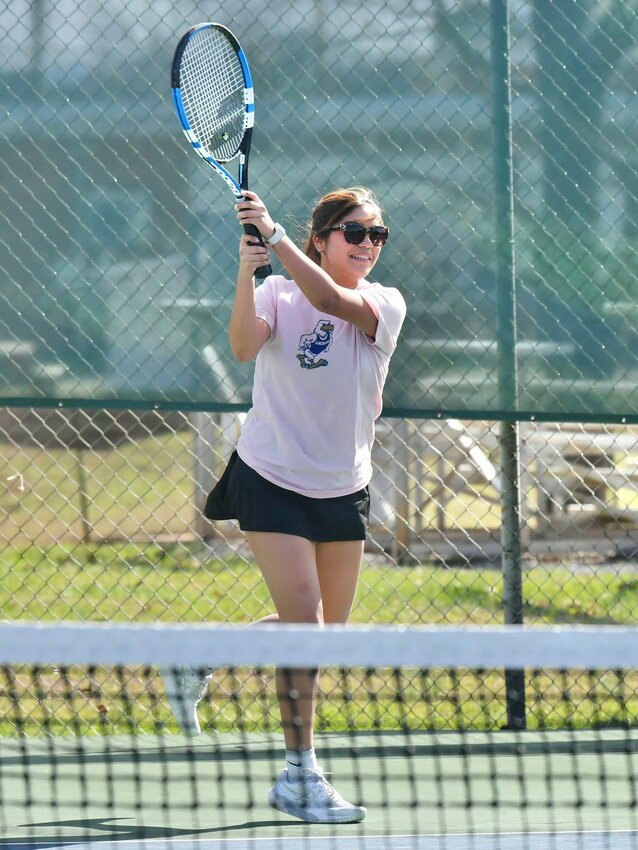 Shelbyville Central's Jackie Juarez (pictured) won her singles match against Columbia Central on Friday over Hannah Smith, 8-5.