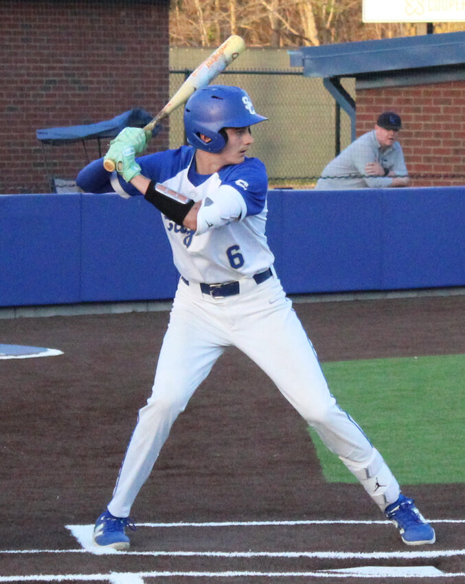 Shelbyville Central's Miles McCullough went 2-for-4 at the plate with a pair of singles at the leadoff spot in Tuesday's loss to Lincoln County.
