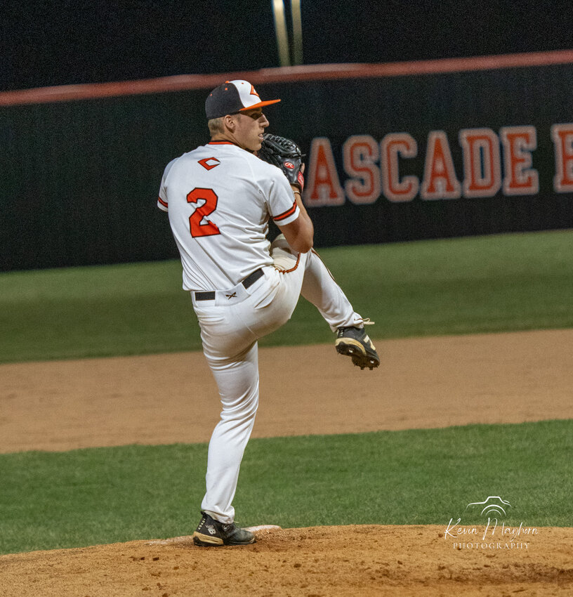 Cascade's Wickey Parker (2) got the win over Summertown on Tuesday with 10 strikeouts and just three earned runs on two hits. He did walk seven batters, but he left 6 runners stranded on base in 6.0 innings of work.