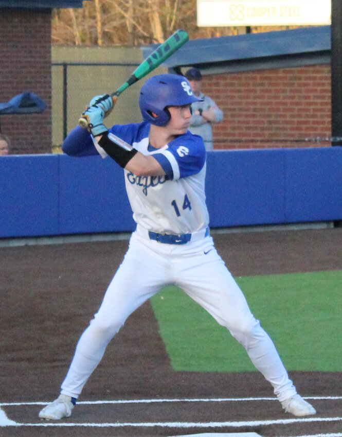 Shelbyville Central's Blake Bone (14) went 2-for-4 with three RBIs in Tuesday's win over Cookeville.