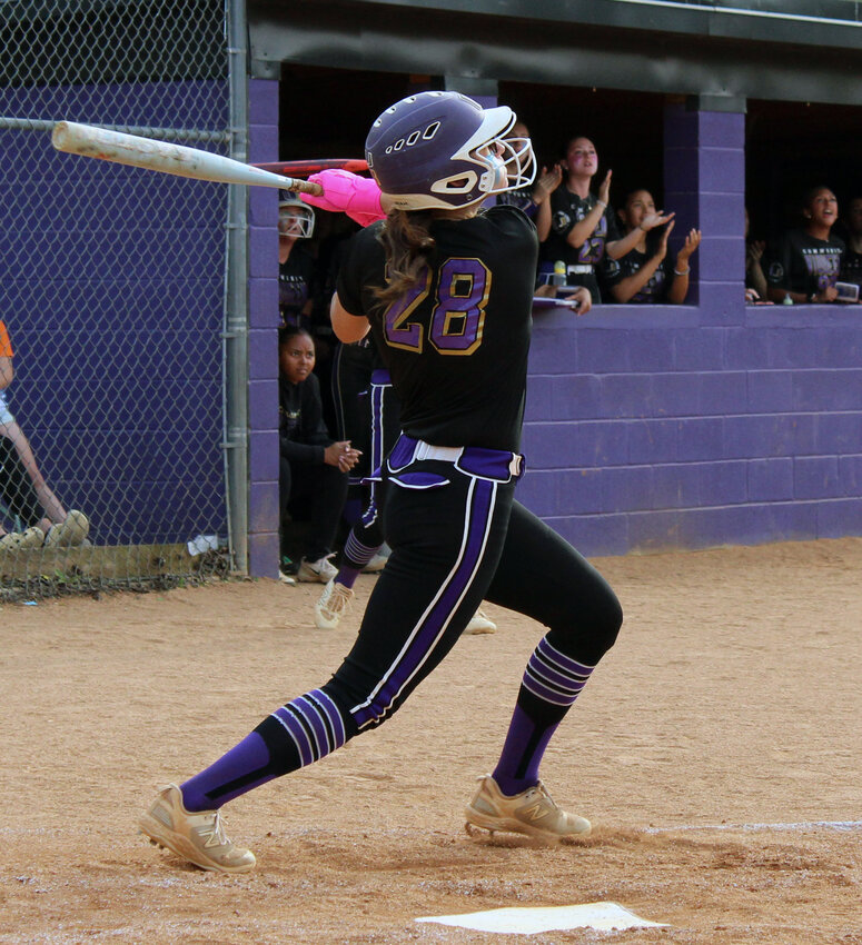 Community's Mattie Maxey (28) launched a pair of home runs in Tuesday's defeat to Summertown. Maxey finished 2-for-3 with four RBIs and a walk at the plate.