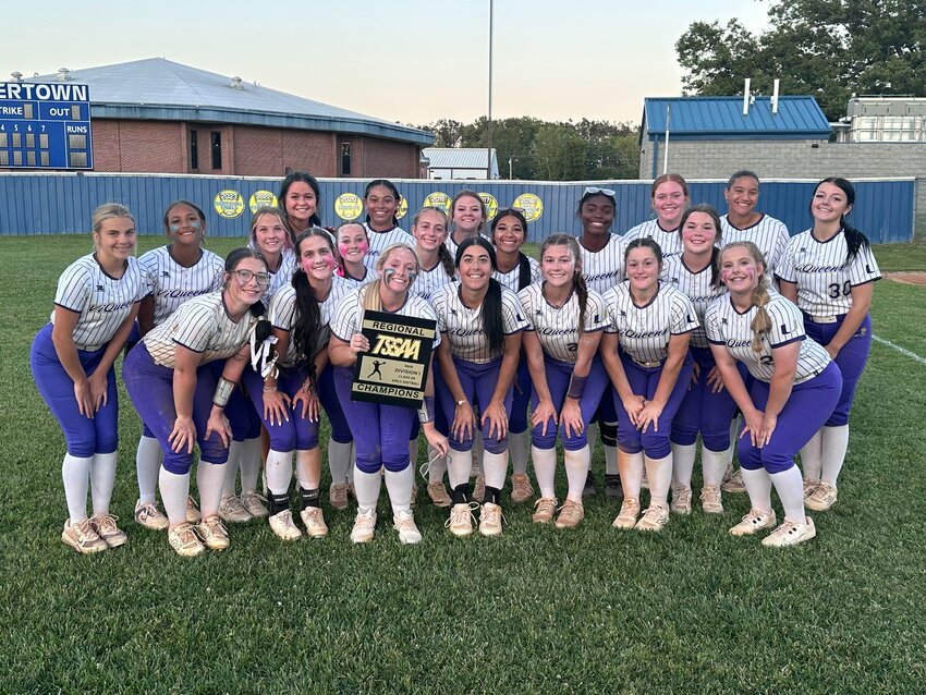 Community after winning the 2026 Region 5-AA Tournament at Summertown on Wednesday. The Viqueens took home the gold plaque thanks to timely hitting and quality pitching.