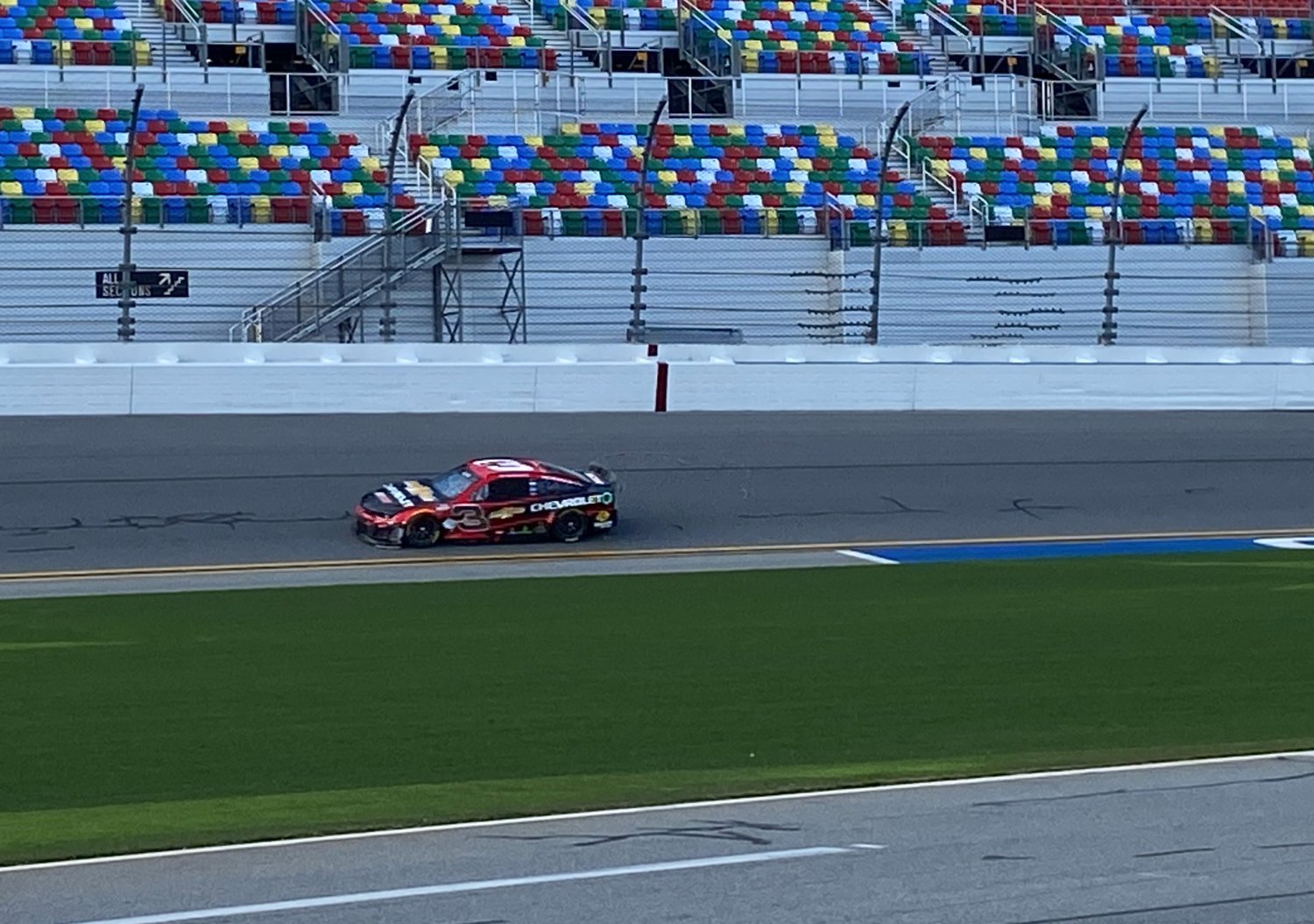 2018 Daytona 500 champion Austin Dillon turns his laps on the high banks of Daytona.