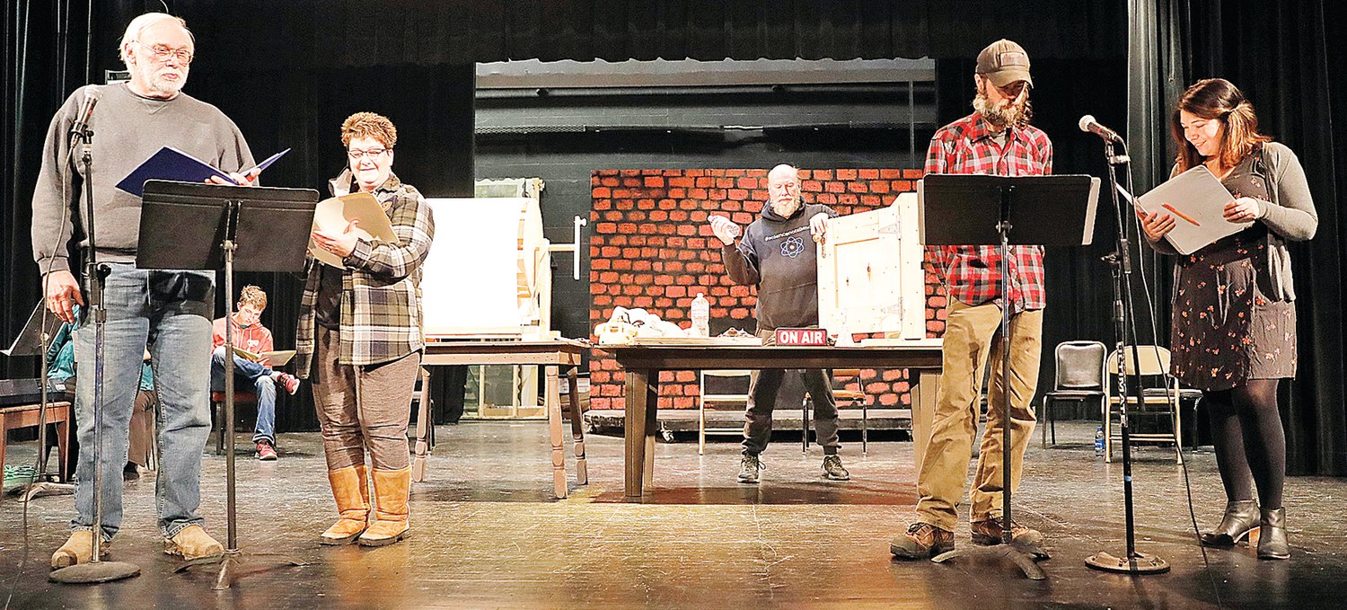 Cast members of “It’s a Wonderful Life: The Radio Play" rehearse at the VCC theater