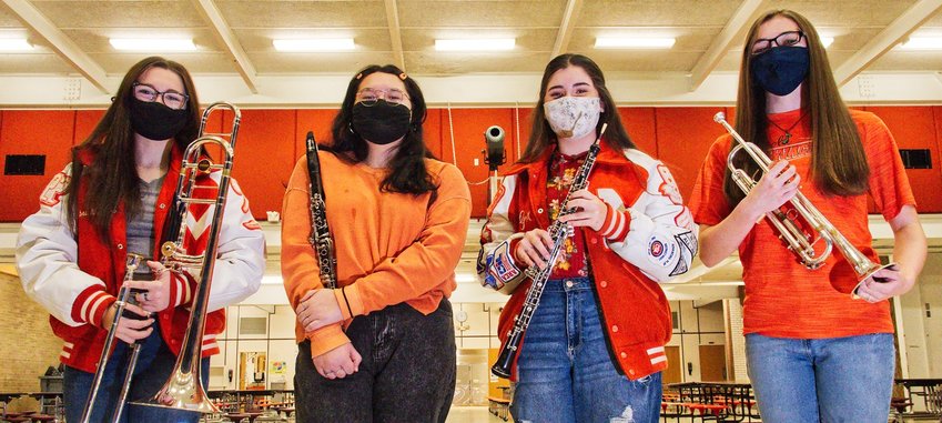 From left, Gabby Wolf, Emily Phonsnasinh, Ali Gonzalez and Ali Jordan, all earned a place in the Texas all-state band. They will audition for chair placement, attend a clinic and perform a concert this June in Melissa.